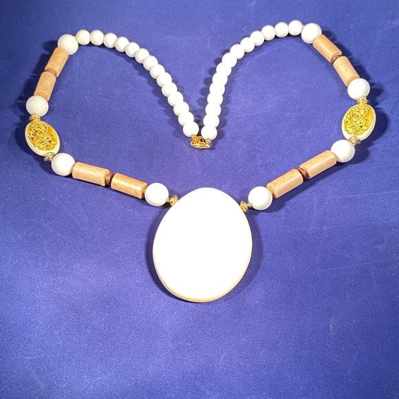 Vintage Lee Sands Leopard Ceramic Pendant Necklace for QVC Marked Japan - Picture 6 of 7